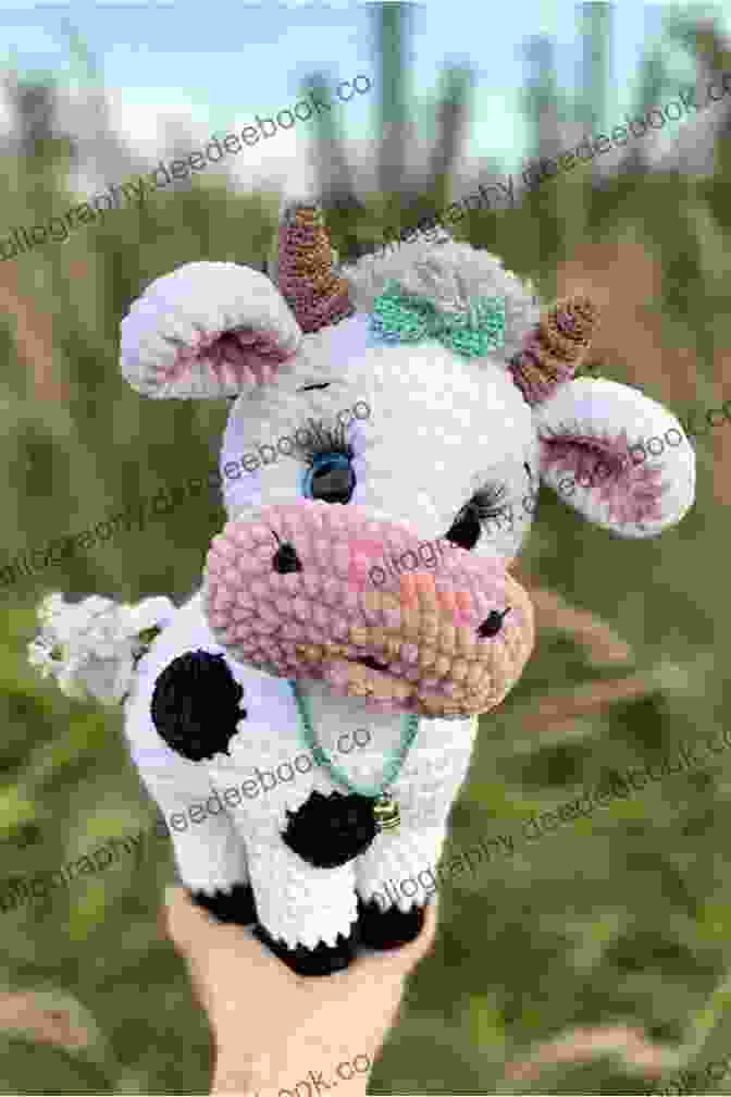 A Charming Crocheted Cow Made With Chunky Yarn, Featuring A Curious Gaze, Spotted Markings, And A Sweet Smile. Mabel Bunny Co : 15 Loveable Animals To Crochet Using Chunky Yarn