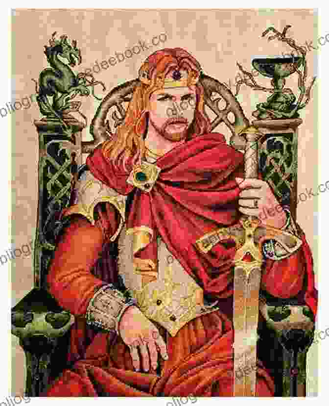 King Arthur Sitting On His Throne, Holding Excalibur British Mythology (Mythology And Culture Worldwide)