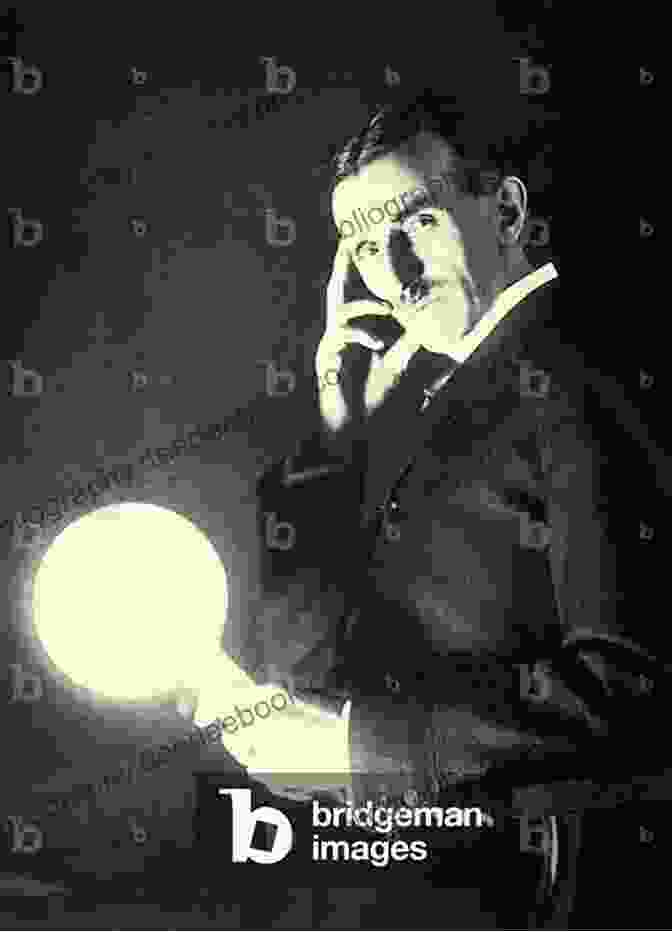 Thomas Edison Holding An Incandescent Light Bulb, While Nikola Tesla Demonstrates His Fluorescent Lamp The Last Days Of Night: A Novel